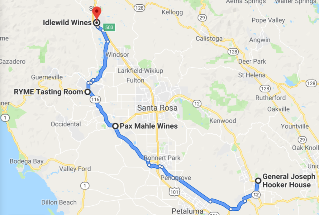 Sonoma Wine Map